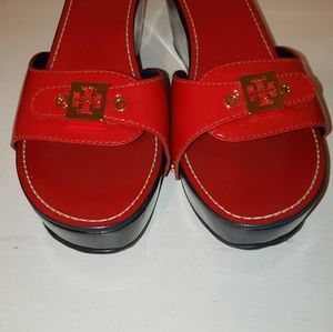 They Burch  red  patent  leather  wedge